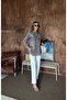 Women's Front Beaded Embroidered Denim Oversize Shirt - 3