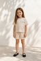 Unisex Kids Beige T-Shirt Shorts Set - 2