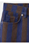 Regular waist çizgili jean - 5