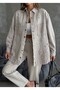 Women's Front Beaded Embroidered Denim Oversize Shirt - 3