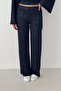Women's Sparkling Glitter Crop Blouse and Pants Two-Piece Set - 2