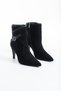 Alessia Genuine Leather Black Suede Thin Heeled Women's Boots - 6