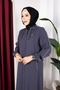 Nazlı Ferace with Honeycomb Fabric Piping Detail - 9
