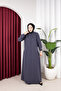 Nazlı Ferace with Honeycomb Fabric Piping Detail - 5