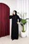Nazlı Ferace with Honeycomb Fabric Piping Detail - 8