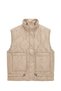 Beige Quilted Vest with Pocket Bags