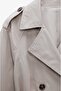 Stone Color Avelia Belted Short Trench Coat - 6