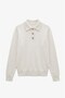 Ecru Button Polo Collar Sweater