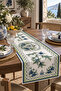 Palazzo Botanik 1 Piece Runner Navy Blue White Green Floral Patterned Runner Tablecloth Home Decor Tableware Decor - 3