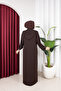 Nazlı Ferace with Honeycomb Fabric Piping Detail - 4