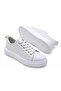 Men's White Lace-Up Casual Sneaker Sports Shoes Thick Sole - 3