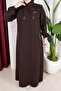 Nazlı Ferace with Honeycomb Fabric Piping Detail - 3