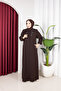 Nazlı Ferace with Honeycomb Fabric Piping Detail - 5
