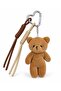 Brown Plush Teddy Bear Bag Charm and Keychain - 3