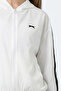 Razzle Women's Zippered Hooded Pocketed Ecru Sweatshirt - 2