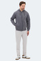 Majestic I Men's Zippered Hooded Pocket Gray Sweatshirt - 7