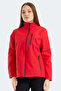 Hip Style Women's Stand Collar Zippered Red Coat & Jacket