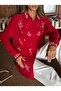 Women's Shirt with Bead Embroidery on Front and Sleeves, Standard Pants Size Suit - 4