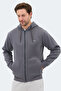 Majestic I Men's Zippered Hooded Pocket Gray Sweatshirt - 5