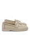 Beige Suede Tassel Detailed Women's Loafer Ballerinas - Flat Sole Moccasin