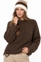 Women's Premium Ripped Detailed Oversize Knitwear Sweater