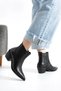 Holly Western Elastic Black Leather Boots - 2