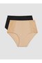 Alita City Classic Panties with Lace Detail and Contrast Color, Pack of 2