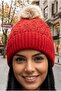 Women's Pompom Sparkling Knitwear Beanie Lined Winter Beanie - 3
