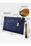 Indigo Denim Portfolio Bag (Dark Blue Denim 100% Cotton) - 4