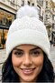 Women's Pompom Sparkling Knitwear Beanie Lined Winter Beanie