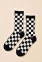Black and White Checkered Patterned Unisex Socks