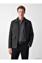 Vizyon New Season Anthracite Regular Fit Shirt Collar Men's Coat