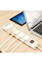 كابل تمديد بخمسة مخارج مع مفتاح تشغيل/إيقاف ومنفذين USB - طول 3 أمتار - شريط طاقة بخمسة مخارج بريطانية - 6