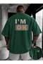 Men's I'M Ok Printed Oversize 100% Cotton T-Shirt Shorts Set