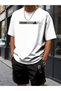Men's 100% Cotton Future Printed T-Shirt Shorts Set Oversize Relaxed Fit Streetwear - 2