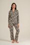 Women's Cream Shirt Pajama Set Pc9301-S-V1 - 2