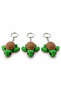 Set of 2 Cute Turtle Keychains Green Brown 6 cm - 4