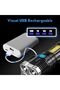 مصباح يدوي LED 4 في 1 قابل لإعادة الشحن، مصباح طوارئ بقوة 3 واط، USB عالي الطاقة، مدى طويل، 4 أوضاع - 3