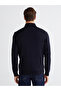 Mg Trenden Navy Blue Zippered Mock Neck Men's Knitwear Sweater - 4