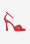 Women's Red Platform Heeled Shoes - 3