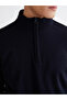 Mg Trenden Navy Blue Zippered Mock Neck Men's Knitwear Sweater - 3