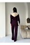 Women's Modal Fabric Hooded Parachute Detailed Top and Bottom Set with Stopper Detail - 5