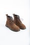 Firenze Women's Genuine Leather Suede Lace-Up Zippered Tan Casual Boots