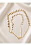 Crystal Stone Chain Necklace with Gold Sparkling Stone Detail 41+5 cm - 3