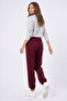 Women's Burgundy Modal Elastic Cuffed Loose Fit Comfortable Stylish Sweatpants - 8