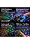 لوحة مفاتيح الألعاب ASA ALPHA RGB، لوحة مفاتيح غشائية سلكية كاملة الحجم مع إضاءة خلفية قوس قزح، متطورة - 4