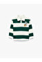 Baby Boy Embroidered Detailed Buttoned Long Sleeve Oversize Polo Collar Sweatshirt - 4