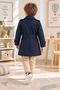 Boy's Trench Coat with Belt, Double Breasted, Stylish Seasonal Coat with Pockets - 3