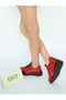 5516 Eren Shoes&Bag Genuine Leather Rubber Laced Light Sole Flat Heeled Daily Comfortable Shoes Real Leather Red - 6