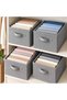 3 Pieces of Gray Fabric Foldable Closet Clothing Organizer Box - 45 X 30 X 20 cm - 4